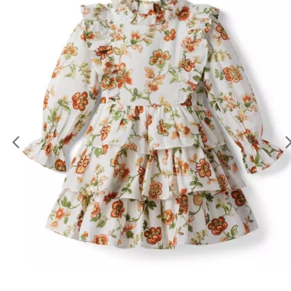 Janie and Jack Floral Tiered Ruffle Dress sz 16